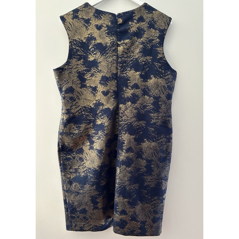 Philosophy Cocktail Dress Plus Sz1X Navy Gold Metallic Stretch Wedding Event